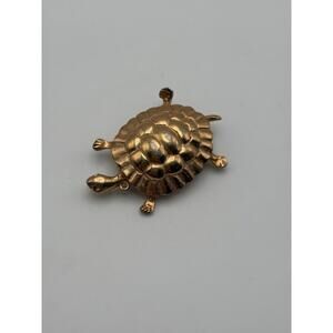 Vintage Gold-tone Kramer signed Turtle Brooch